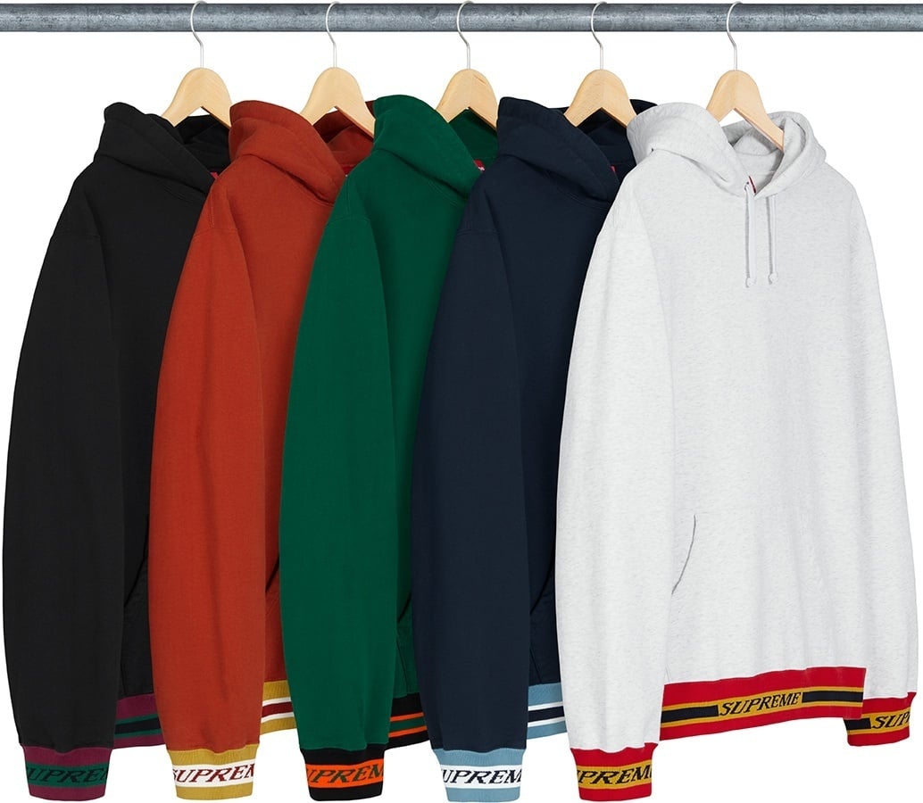 Striped Rib Hooded Sweatshirt
